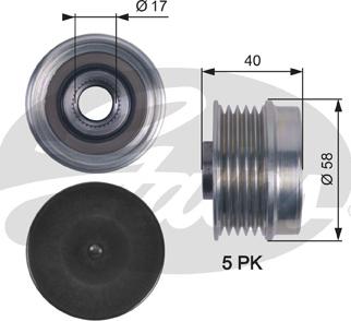 Gates OAP7132 - Шкив генератора, муфта mashina-shop.ru