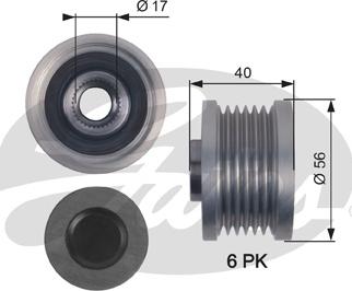 Gates OAP7129 - Шкив генератора, муфта mashina-shop.ru