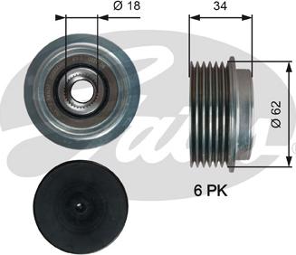 Gates OAP7203 - Шкив генератора, муфта mashina-shop.ru