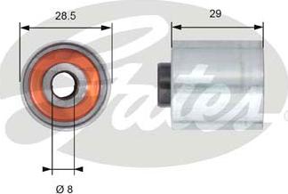 Gates T42148 - Направляющий ролик, зубчатый ремень ГРМ mashina-shop.ru