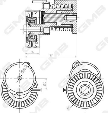 GMB GAT21190 - Натяжитель, поликлиновый ремень mashina-shop.ru