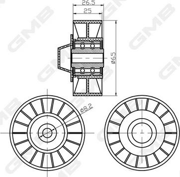 GMB GTC0540 - Направляющий ролик, зубчатый ремень ГРМ mashina-shop.ru