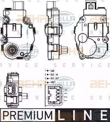 HELLA 6NW 351 344-041 - Регулировочный элемент, смесительный клапан mashina-shop.ru