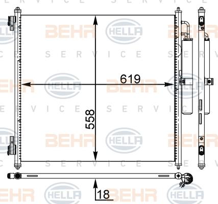 HELLA 8FC 351 003-694 - Конденсатор кондиционера mashina-shop.ru