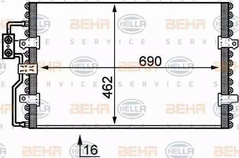 HELLA 8FC 351 035-421 - Конденсатор кондиционера mashina-shop.ru