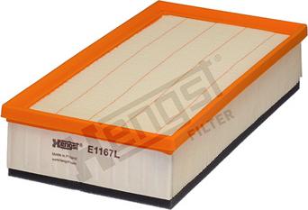 Hengst Filter E1167L - Воздушный фильтр, двигатель mashina-shop.ru