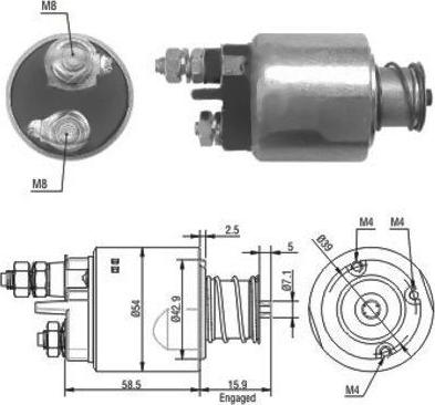 Hoffer 46020 - Тяговое реле, соленоид, стартер mashina-shop.ru