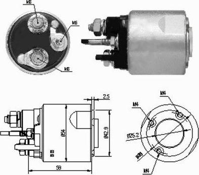 Hoffer 46159 - Тяговое реле, соленоид, стартер mashina-shop.ru