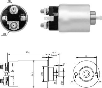 Hoffer 46305 - Тяговое реле, соленоид, стартер mashina-shop.ru