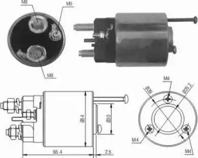 Hoffer 6646012 - Тяговое реле, соленоид, стартер mashina-shop.ru