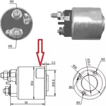 Hoffer 6646086 - Тяговое реле, соленоид, стартер mashina-shop.ru