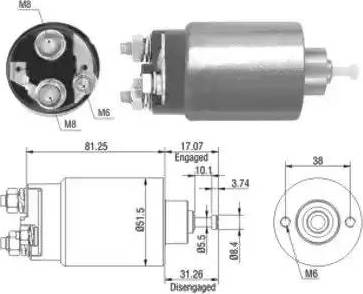 Hoffer 6646082 - Тяговое реле, соленоид, стартер mashina-shop.ru