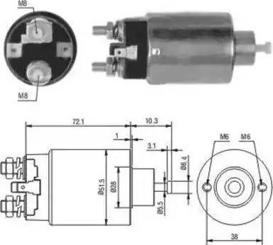 Hoffer 6646027 - Тяговое реле, соленоид, стартер mashina-shop.ru