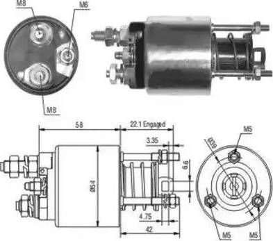 Hoffer 6646077 - Тяговое реле, соленоид, стартер mashina-shop.ru