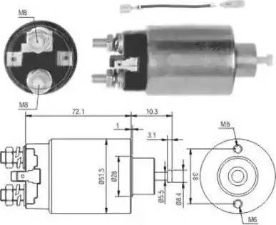 Hoffer 6646142 - Тяговое реле, соленоид, стартер mashina-shop.ru