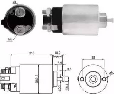 Hoffer 6646156 - Тяговое реле, соленоид, стартер mashina-shop.ru