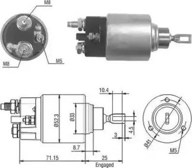 Hoffer 6646153 - Тяговое реле, соленоид, стартер mashina-shop.ru