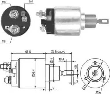 Hoffer 6646108 - Тяговое реле, соленоид, стартер mashina-shop.ru