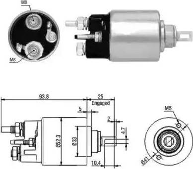 Hoffer 6646118 - Тяговое реле, соленоид, стартер mashina-shop.ru