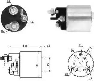 Hoffer 6646113 - Тяговое реле, соленоид, стартер mashina-shop.ru