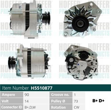 Hoffer H5510877 - Генератор mashina-shop.ru