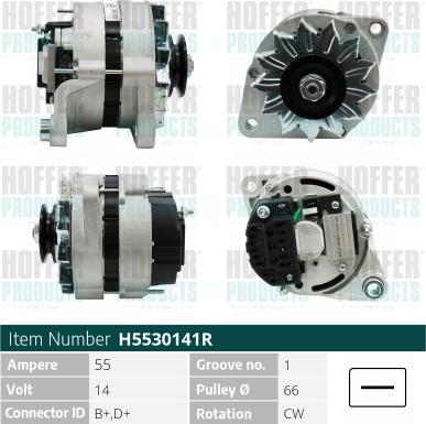 Hoffer H5530141R - Генератор mashina-shop.ru