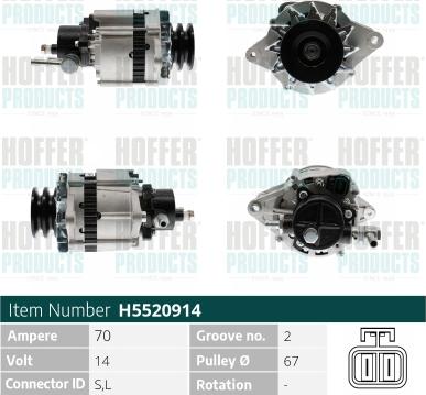 Hoffer H5520914 - Генератор mashina-shop.ru