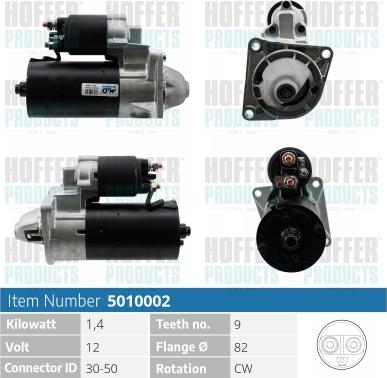 Hoffer H5010002 - Стартер mashina-shop.ru