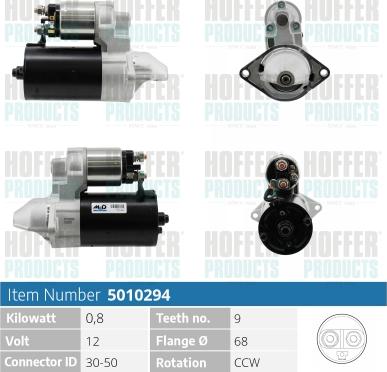 Hoffer H5010294 - Стартер mashina-shop.ru