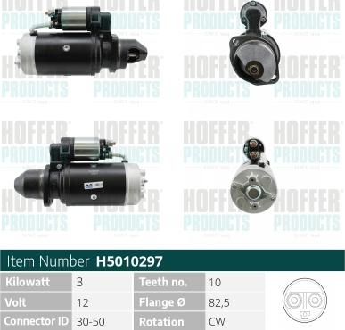 Hoffer H5010297 - Стартер mashina-shop.ru