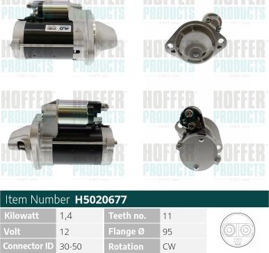 Hoffer H5020677 - Стартер mashina-shop.ru