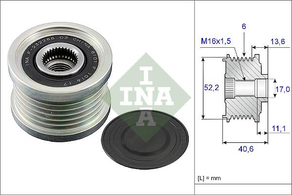 INA 535 0044 10 - Шкив генератора, муфта mashina-shop.ru