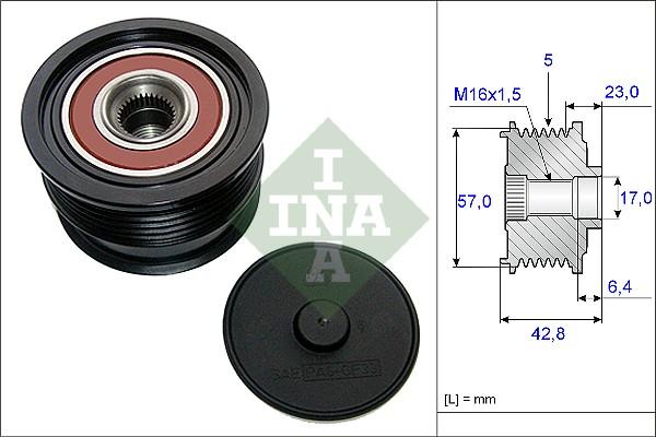 INA 535 0190 10 - Шкив генератора, муфта mashina-shop.ru