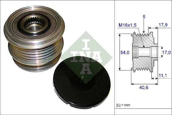 INA 535 0121 10 - Шкив генератора, муфта mashina-shop.ru