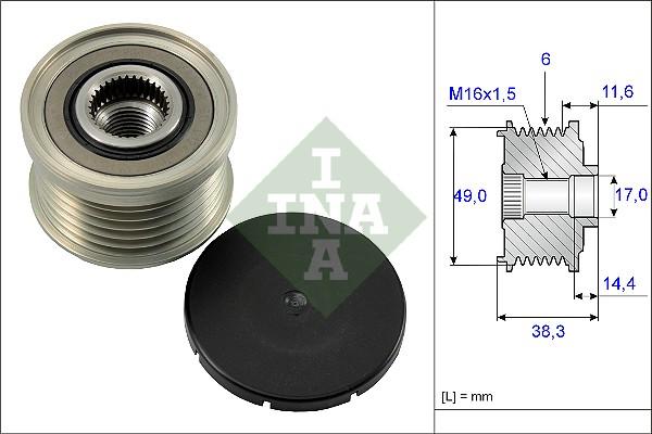 INA 535 0127 10 - Шкив генератора, муфта mashina-shop.ru