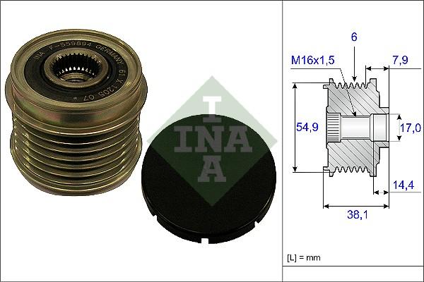 INA 535 0176 10 - Шкив генератора, муфта mashina-shop.ru