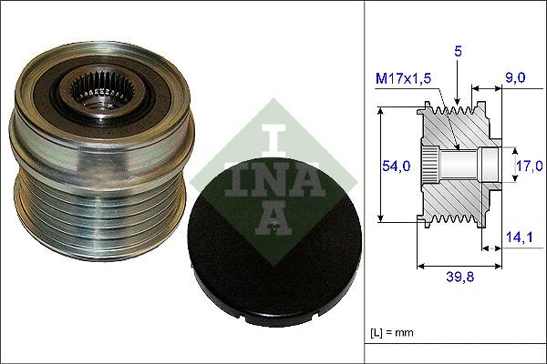 INA 535 0171 10 - Шкив генератора, муфта mashina-shop.ru