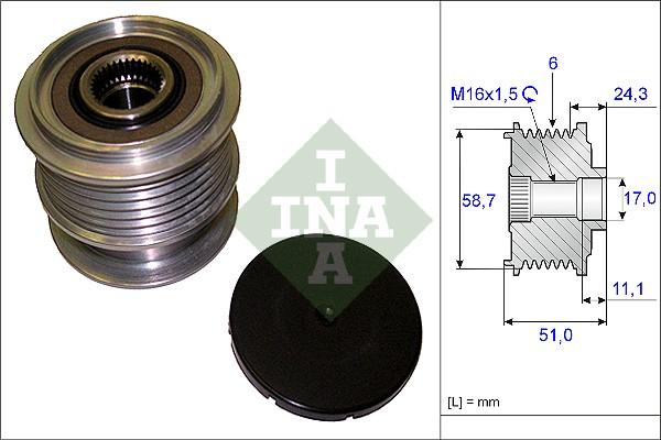 INA 535 0200 10 - Шкив генератора, муфта mashina-shop.ru