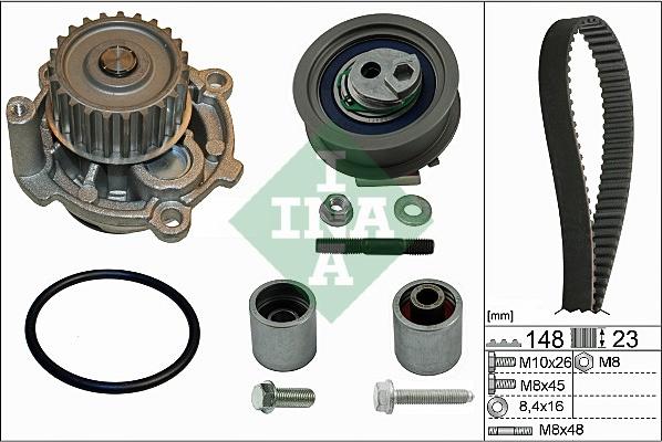 INA 530 0445 32 - Водяной насос + комплект зубчатого ремня ГРМ mashina-shop.ru