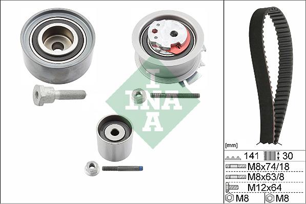 INA 530 0463 10 - Комплект зубчатого ремня ГРМ mashina-shop.ru