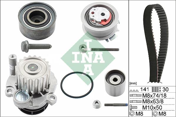 INA 530 0405 30 - Водяной насос + комплект зубчатого ремня ГРМ mashina-shop.ru