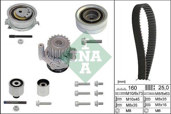 INA 530 0550 32 - Водяной насос + комплект зубчатого ремня ГРМ mashina-shop.ru