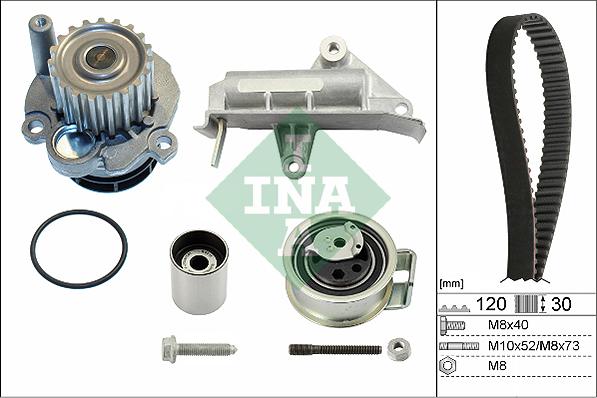 INA 530 0177 30 - Водяной насос + комплект зубчатого ремня ГРМ mashina-shop.ru