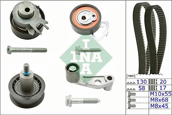 INA 530 0360 10 - Комплект зубчатого ремня ГРМ mashina-shop.ru