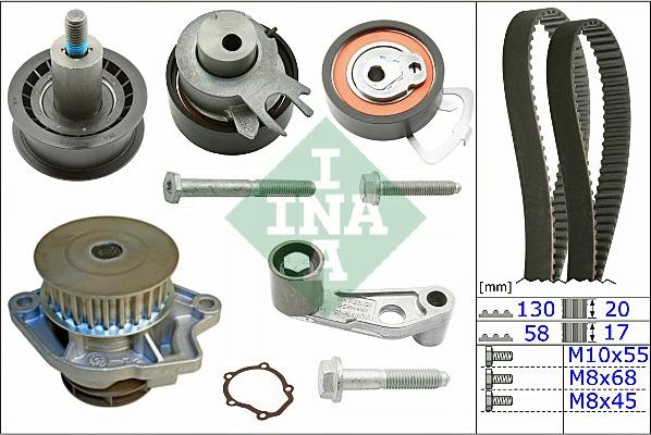 INA 530 0360 30 - Водяной насос + комплект зубчатого ремня ГРМ mashina-shop.ru