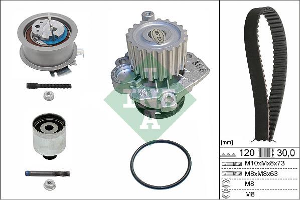 INA 530 0201 33 - Водяной насос + комплект зубчатого ремня ГРМ mashina-shop.ru