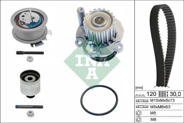 INA 530 0201 32 - Водяной насос + комплект зубчатого ремня ГРМ mashina-shop.ru