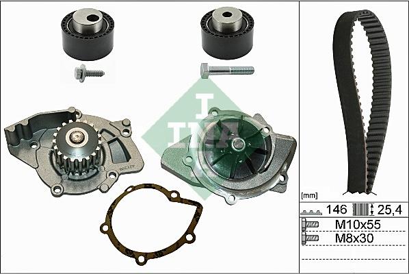 INA 530 0234 30 - Водяной насос + комплект зубчатого ремня ГРМ mashina-shop.ru