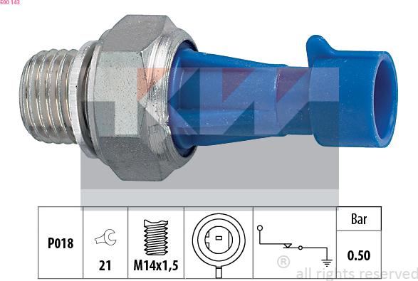 KW 500 143 - Датчик, давление масла mashina-shop.ru