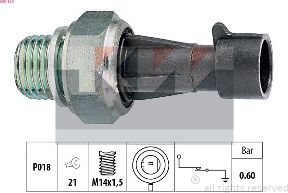 KW 500 129 - Датчик, давление масла mashina-shop.ru